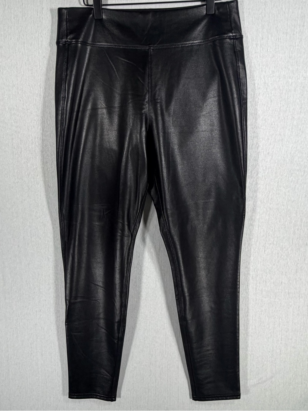 GAP Faux Leather Leggings Women's Large Black High Rise Pull On Stretch Pants